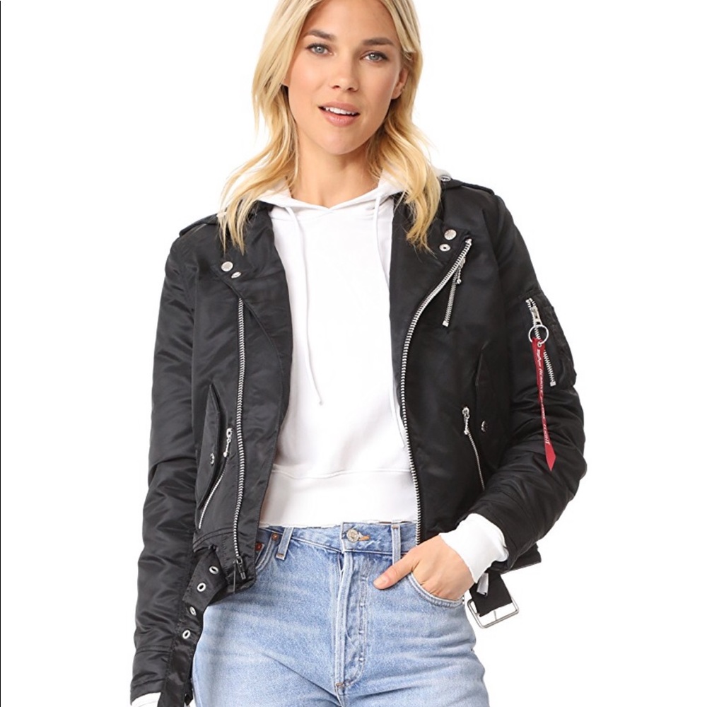 ALPHA INDUSTRIES Outlaw Biker Moto Jacket - Picture 1 of 8